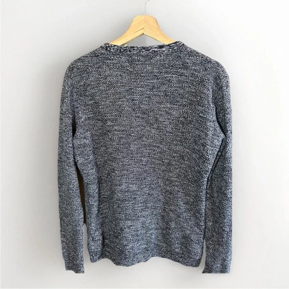 KANGOL Two Tone Fitted Pullover Crewneck Men's Sweater Size Medium Blue/White